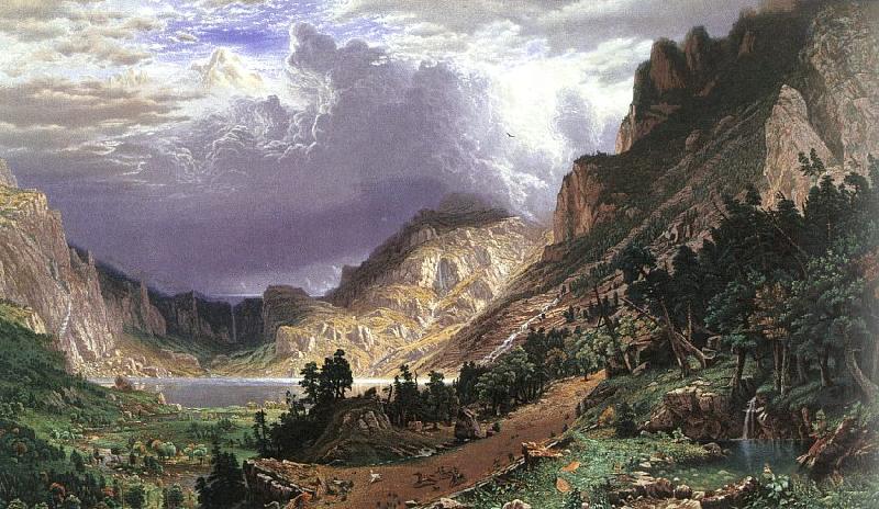 Albert Bierstadt Storm in the Rocky Mountains, Mt Rosalie China oil painting art